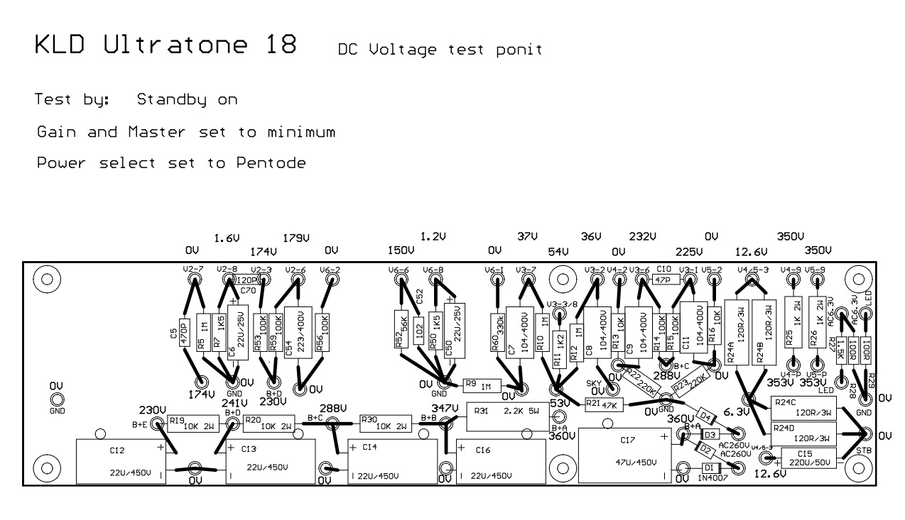 UT18 main board voltage map